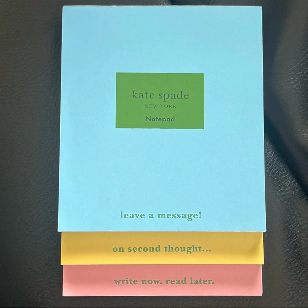 Kate Spade Blue, Yellow, and Pink Notepad Trio